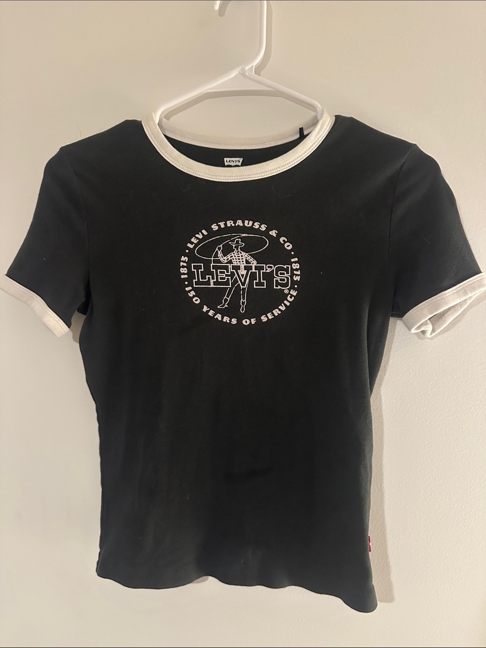 Levi's Black Tee with White Trim and Logo